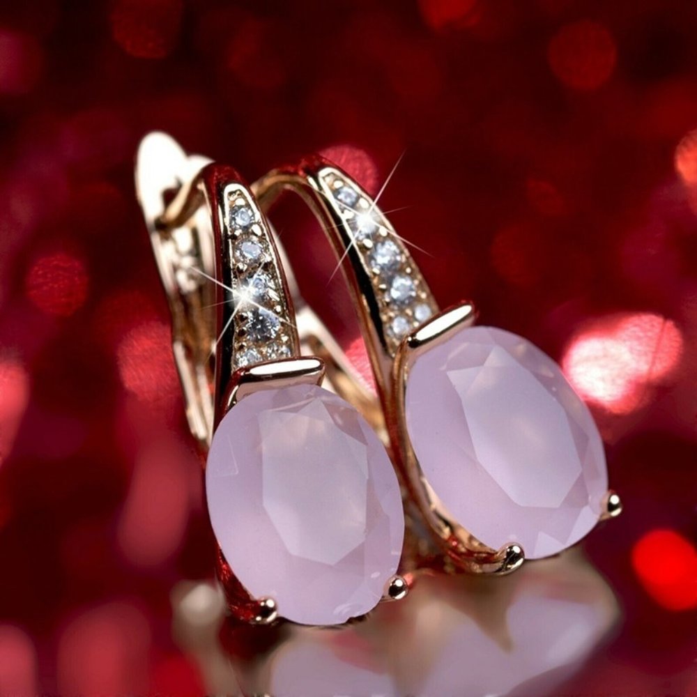 New Cat's Eye Opal Stone Water Drop Earrings
